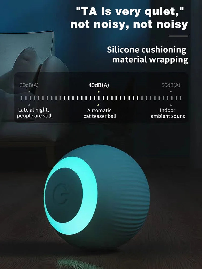 Electric Cat Ball Toys Automatic Rolling Smart Cat Toys Interactive for Cats Training Self-Moving Kitten Toys for Indoor Playing