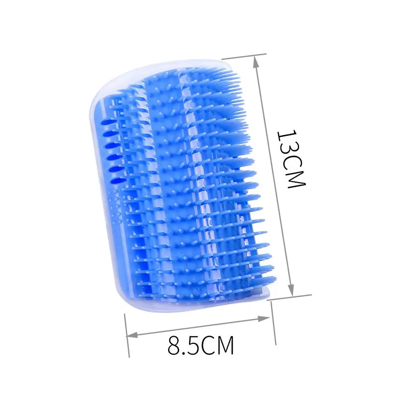 Cat Scratcher Massage Comb - Corner Scratching Brush with Catnip, Pet Deshedding Comb for Hair Removal, Grooming