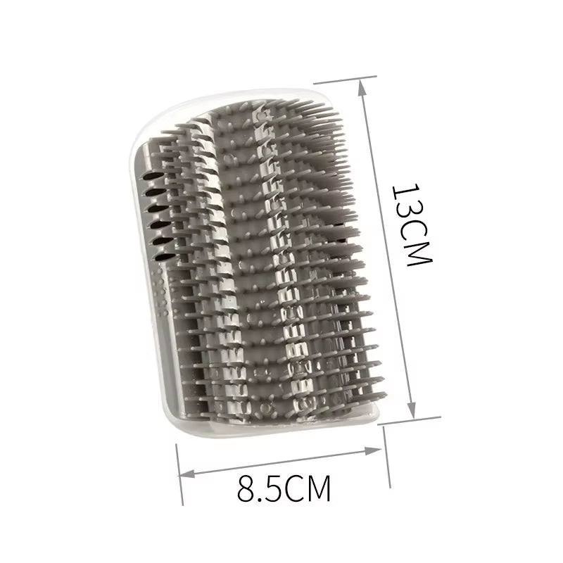Cat Scratcher Massage Comb - Corner Scratching Brush with Catnip, Pet Deshedding Comb for Hair Removal, Grooming